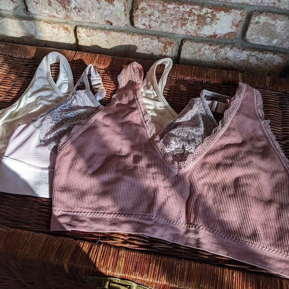 🌸 Dusty Pink & Purple Bralette Mini Set (3 pack) L XL - Picture 3 of 12